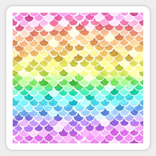 Watercolor Mermaid Scales - Pastel Rainbow Sticker